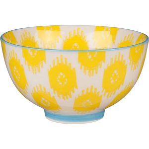 Yellow Ikat Ceramic Bowl